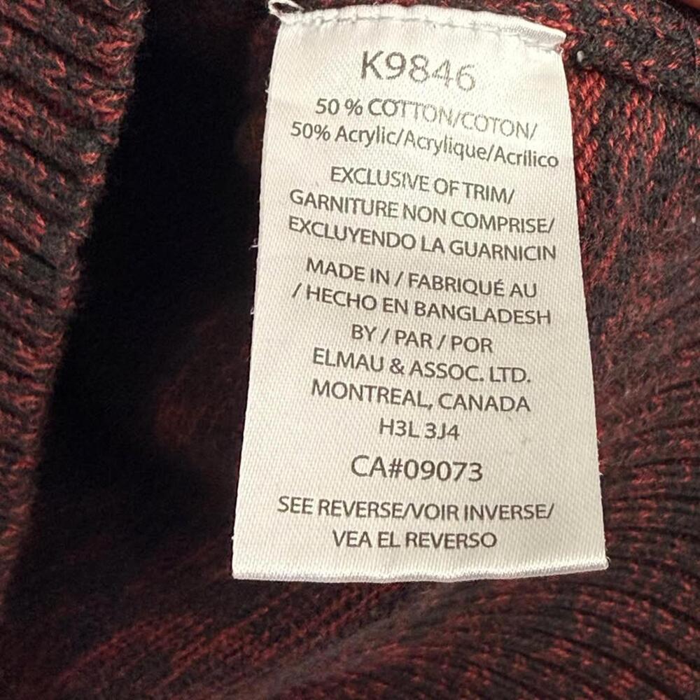 Kangol 1/4 Zip Sweater Red and Black‎ Heathered 50% Cotton Kangaroo Men's M - Picture 5 of 8